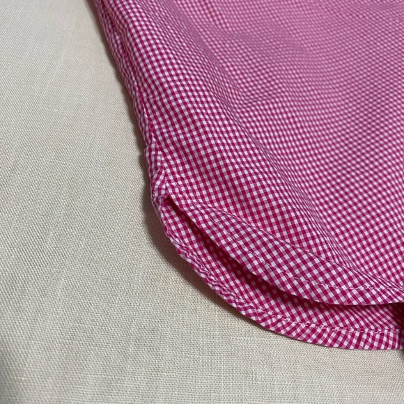 Talbots Woman Plus Size 1X Red & White Gingham Long Sleeve Button Front Shirt. - Picture 5 of 11